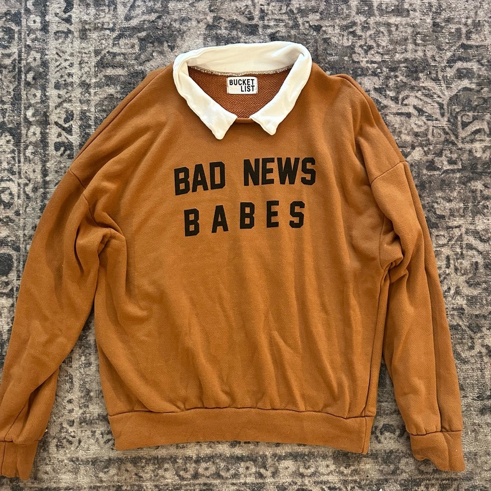 BUCKETLIST Tan Crewneck Sweater